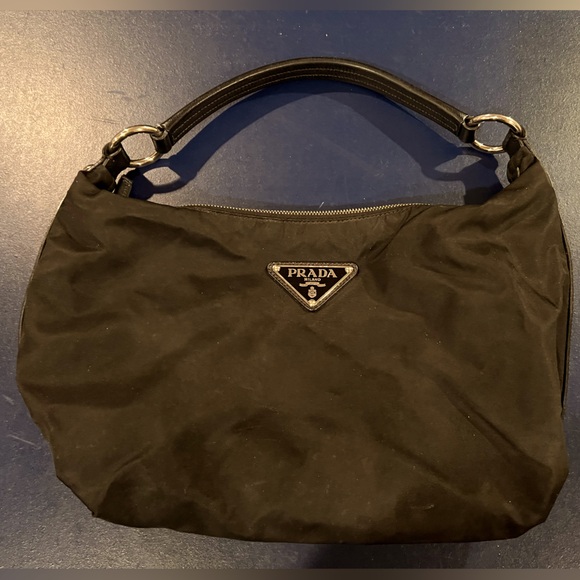 Prada Small Zip Hobo Shoulder Bag Purse - Picture 1 of 7